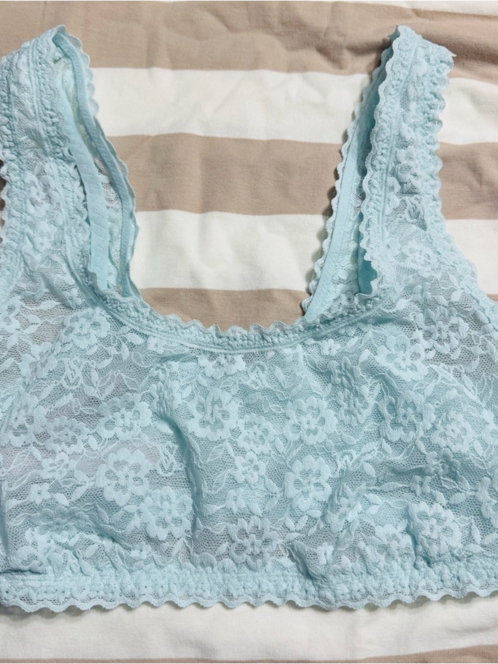 Light Blue Small (DD) Lace Bralette